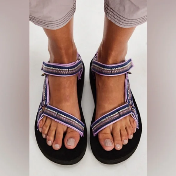 Teva Free People NWT Womens Midform Universal Woven Sandals Lupine/Black Size 9 - Picture 1 of 10